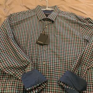 Bugatchi NWT Mens Shirt With Contrast Cuffs